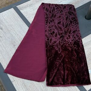 Elegant Burgundy Velvet Scarf